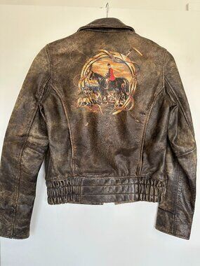 COLLECTOR'S ITEM.  Ralph Lauren Vintage Leather Jacket, Small.